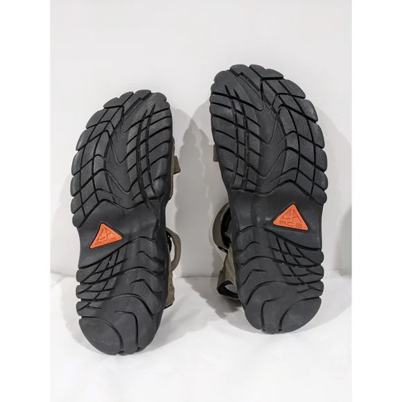 Vintage Nike ACG Y2K Brown Men's Sandals Size 7 - Picture 5 of 9